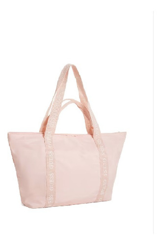 Bolsa Guess 2 Handle Tote Rosa Nylon Dx23260 Rosa Claro Lisa Rosa Claro