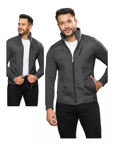 Chaqueta Hombre Tejido Premium Liviana Forrada Cuello Alto Abrigo Liviano  Moda Masculina Urbana Ropa De Calle Chaqueta Cálida Y Cómoda Con Cremallera