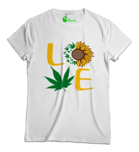 Playera Love Girasol Hoja Demariguana By Frijolitos