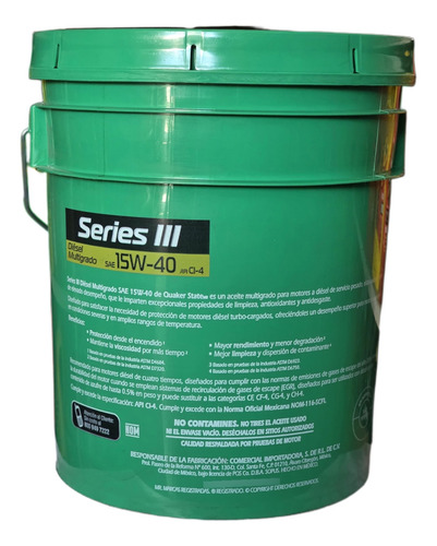 Aceite Para Motores A Diésel Quaker State 15w-40 Ci-4
