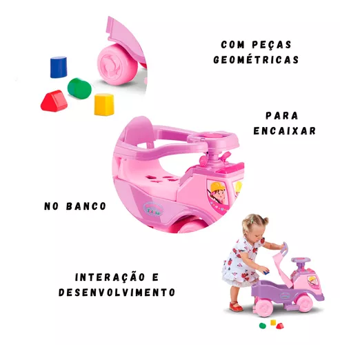 Motoca Menina Carrinho Infantil Bebe C/ Empurrador Totoka