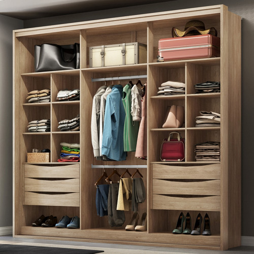 Guarda-roupa Casal Imperium 2 Portas 6 Gavetas Com Espelho