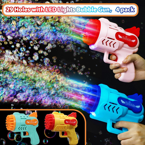 Pistola De Burbujas Roberly 4pcs, 29 Agujeros Para ...