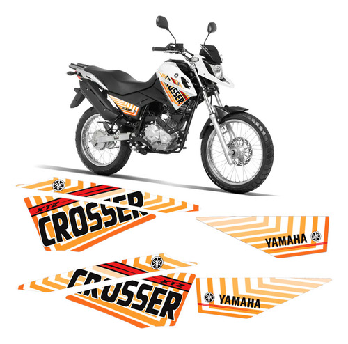 Adesivos Moto Yamaha Crosser Xtz 150 2014/2021 Faixa Laranja