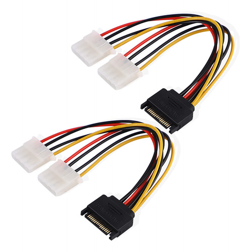 Cuziss 2 Unidad 8 Sata 15-pin Macho Doble 4-pin Molex Hembra