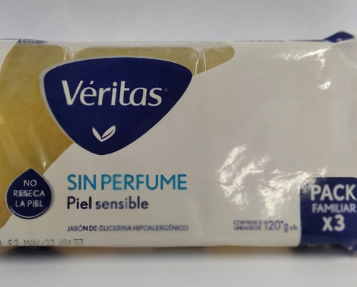 Veritas Jabon De Glicerina Hipoalergenico Sin Perfume X 3 Un