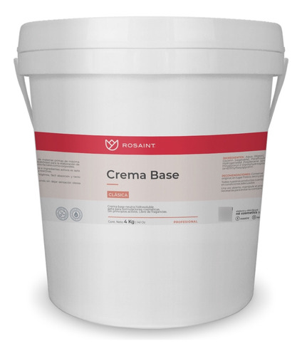 Crema Base Neutra Clásica 4 Kg - Rosaint® Profesional