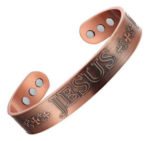 Pulsera De Hombre Vikingo De Cobre Puro Imán Terapia Energía