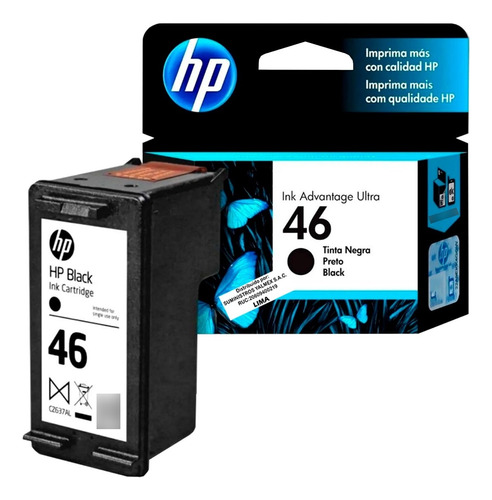 Tinta Hp 46 Cz637al Negro 1,500 Paginas