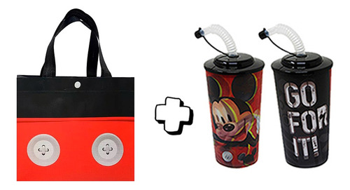 Paquete Con 20 Bolsas Dulceros + 20 Vasos Mickey Mouse.