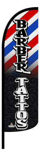 Funda Para Bandera Publicitaria Barbería (4x1) Barberia Negra