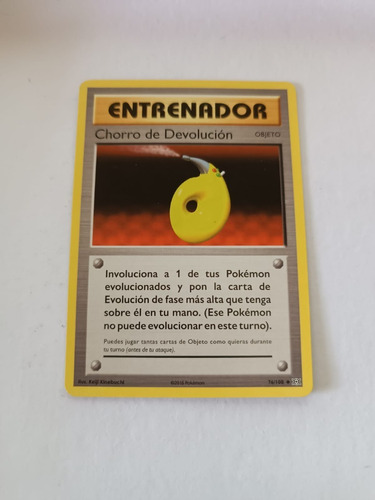 Carta   Pokémon Entrenador Objeto Chorro De Devolución