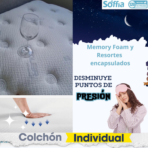 Colchon Individual Soffia Memory Foam Hibrido Ortopedico