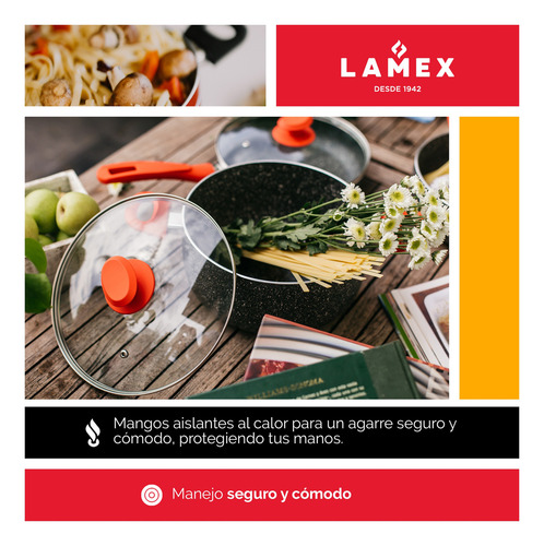 Batería Stone 360° Lamex 7 Piezas Con Antiadherente Stone Color Gris