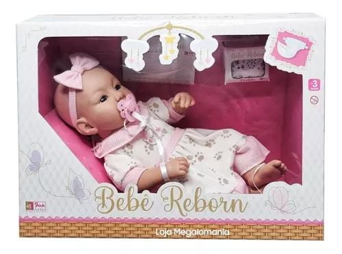 Boneca Bebê Reborn - Menina - Rosa - 39 cm - Brink Model