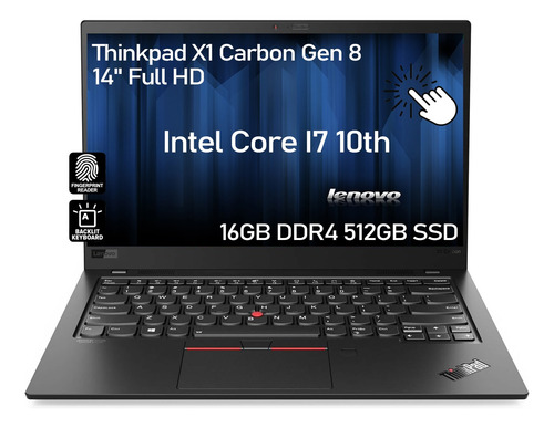 Lenovo Thinkpad X1 Carbon Gen 8 Touch Core I7 10610 16g 512g (Reacondicionado)