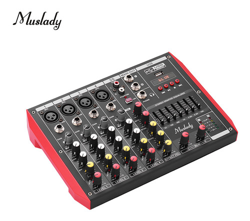 Muslady D6 - Mezclador Portátil De 6 Canales (7 Bandas, Eq)