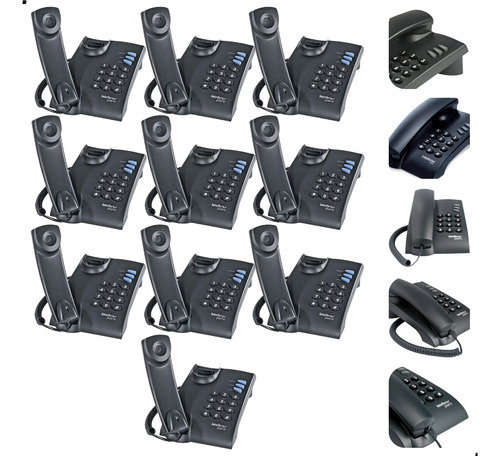 Kit Com 10 Telefone Fixo Com Fio Para Pousada Hotel Motel