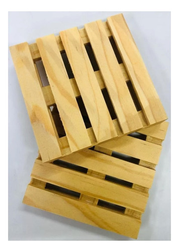 15 Mini Tarimas Portavasos Decoración Madera Pino 10x10cms