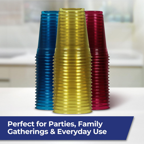 Vasos De Plástico Tintados 18 Oz 54 Unidades Para Fiesta