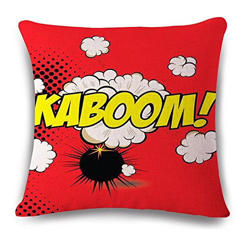 Superhéroe Throw Pillow Case Funda De Cojín Comic Boo...