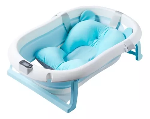  NAPEI Bañera plegable para bebé, bañera para bebé con cojín  suave y termómetro, bañera para bebé recién nacido hasta niños pequeños de  0 a 36 meses, bañera portátil de viaje, color