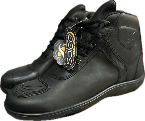 Botas Moto Solco Cuero Vacuno City Bike Proo Motoscba