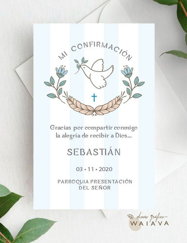 Imagen 2 de 10 de Estampitas Confirmación Tarjetas Estampas Nenes X 3u