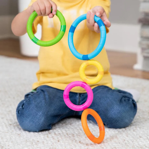 Juguete Sensorial Anillos Magnetizados Fat Brain Toys Tinker Rings Bebés 6m+ Multicolor 5 Anillos