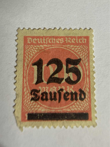 Sello Postal Alemania 125 Taufend Raro 1923