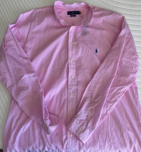 Camisa Prl Usada En Excelentes Condiciones Rosa Con Rallas