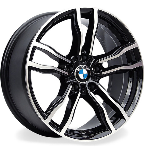 Rodas 18 Bmw Série 3 F30 Msport 5x120 320i 328i 335i 325i Cor Preta Com Diamantado