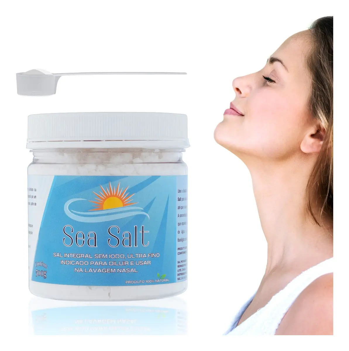 Sal Para Lavagem Nasal Sea Salt 500g Sem Iodo
