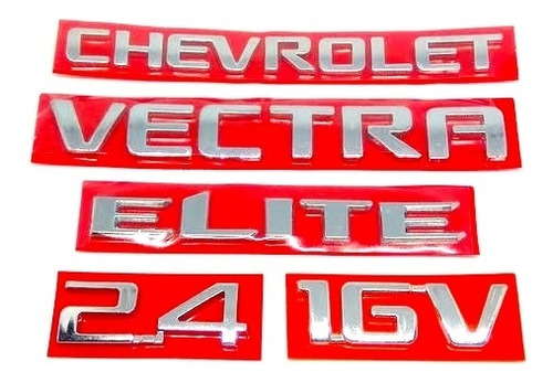 Kit 6 Emblemas Insignias Chevrolet Vectra Elite 2.4 16v