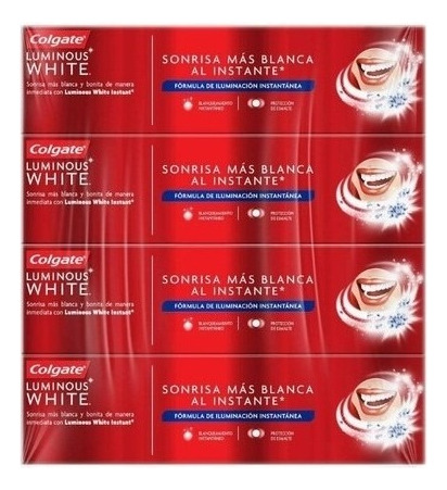 Pasta De Dientes Colgate Luminous White 4 Pzas De 75 Ml C/u