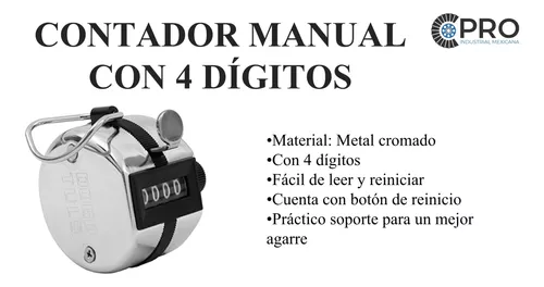 Dogo Tuls PC2171 Contador Manual, Metálico, 4 Dígitos