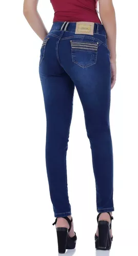 Calça Jeans Feminina Levanta Bumbum C Bojo E Strass Linda