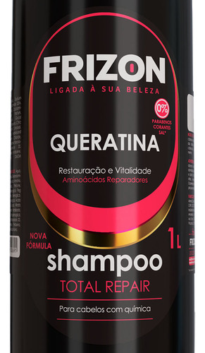 Shampoo Queratina Restauração De Cabelos Com Quimica 1l