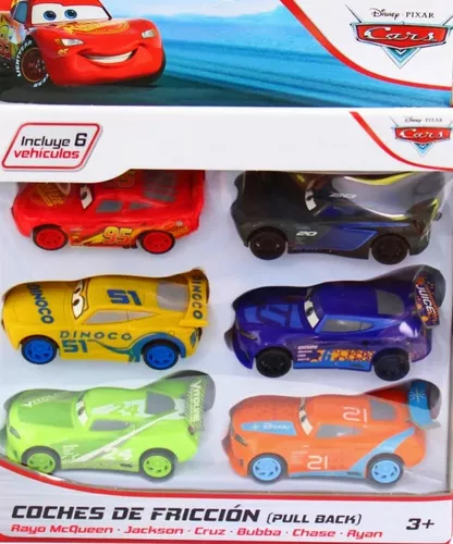 Cars 3 Set 6 Coches Carros Fricción Mcqueen, Mate Disney