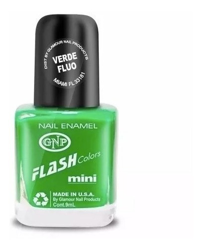 Esmalte Flash Colors De Gnp 9ml Verde Fluo Summer