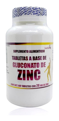 Gluconato De Zinc 100 Tabletas Con 20 Mg Zinc Isaaquim