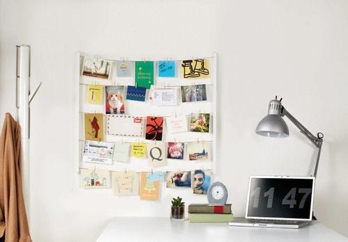Hangit Porta Retrato Varal De Parede 66x76cm - Umbra Design Cor Branco