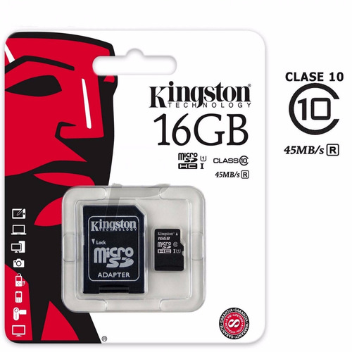 Kingston Micro Sdhc - Clase 10 - 16gb Con Adaptador.