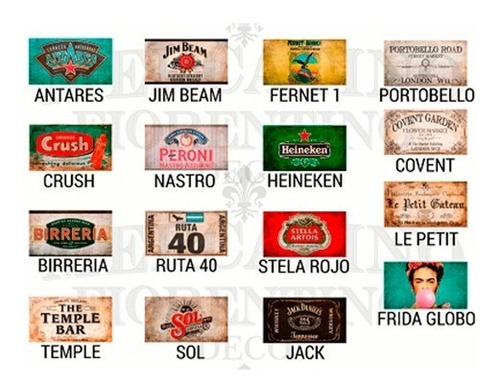 Cajon Artesanal Vintage Madera Coca Jack Daniels Fernet