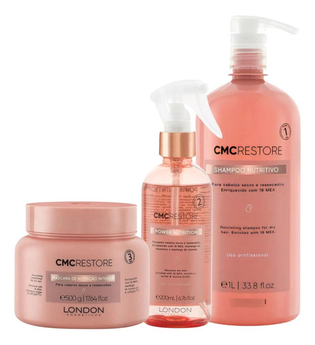 London - Cmc Restore Shampoo + Protetor Térmico + Mascara