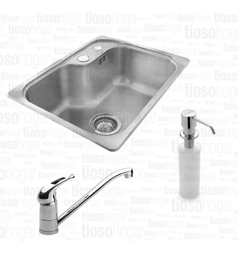 Bacha Johnson Cocina Si55 Dosificador + Griferia Monocomando