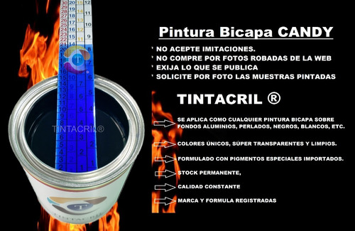 Imagen 3 de 11 de Kit Pintura Candy Bc Azul Noche 1 Lt + Base Aluminio Bc. 1l.