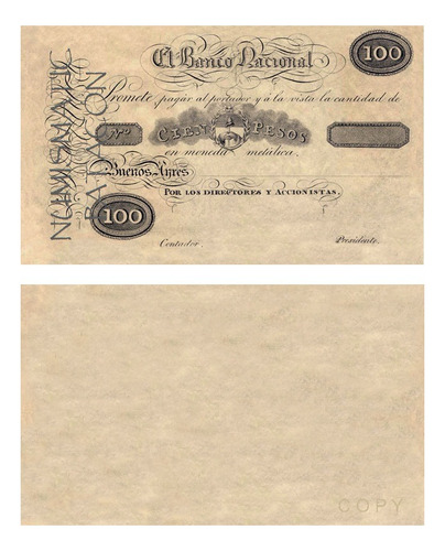 Billete 100 Pesos Banco Nacional 1826 - Copia 358