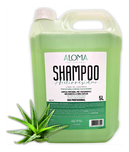  Shampoo Profissional Anti-resíduos Restaura Aloma Galão 5l