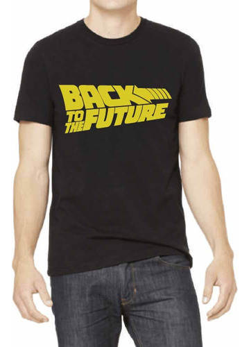 Remera Back To The Future Logo Amarillo Negra Xxl